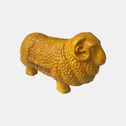 Golden Fleece Cast Iron Money Bank | Mildura Holden Museum