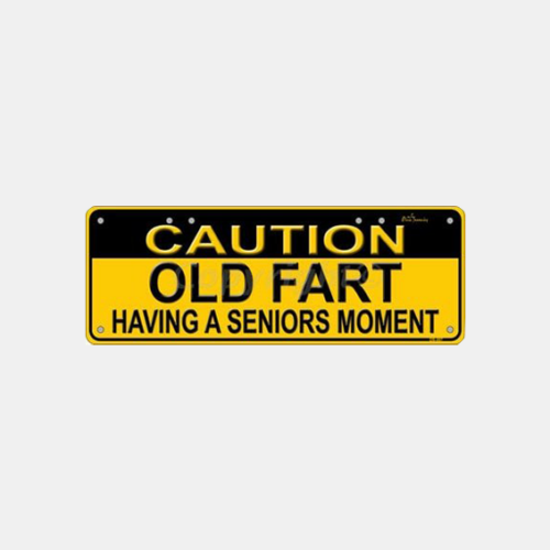 Caution Old Fart - Number Plate | Mildura Holden Museum