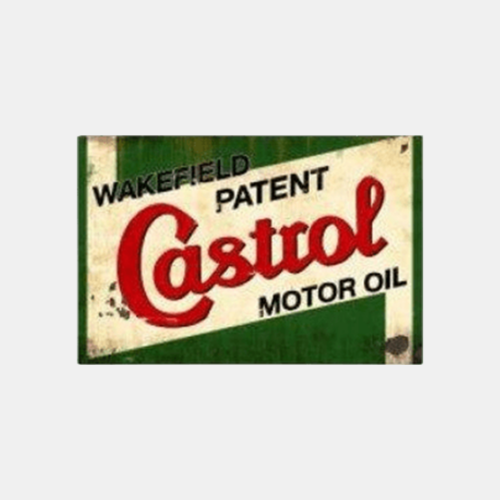 Wakefield Patent Castrol Motor Oil - Tin Sign Muscle Car Garage Blue HZ Ute - Tin Sign