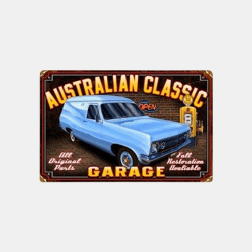 Australian Classic Garage Blue HR Van - Tin Sign | Mildura Holden Museum