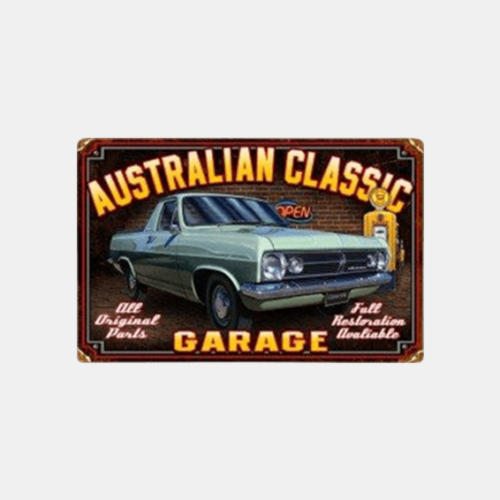 Australian Classic Garage Green HR Ute - Tin Sign | Mildura Holden Museum