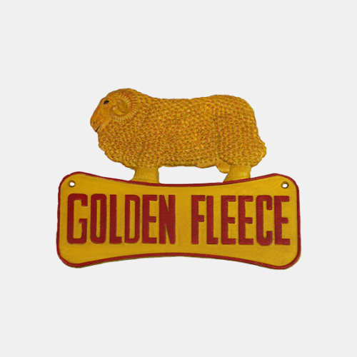 Golden Fleece dog bone wall sign | Mildura Holden Museum