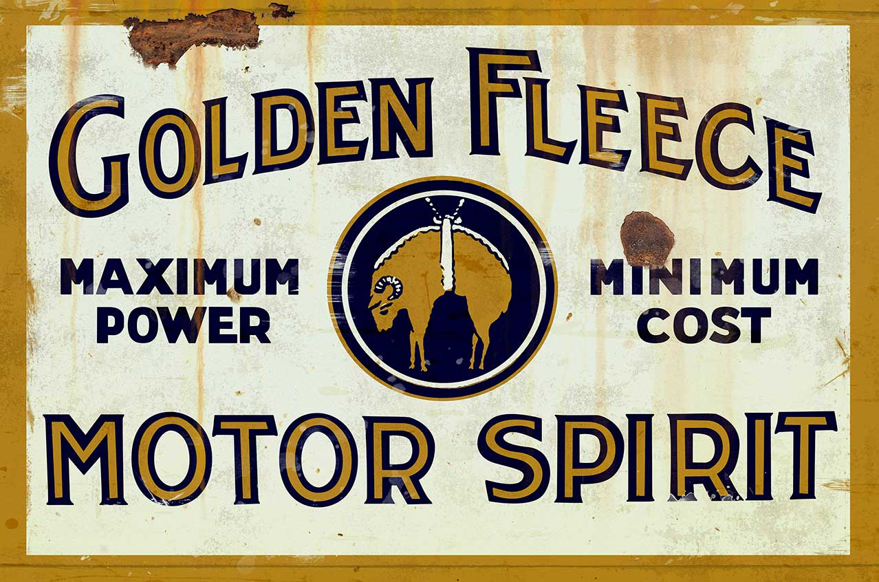 Golden Fleece Motor Spirit Tin Sign - Image 2